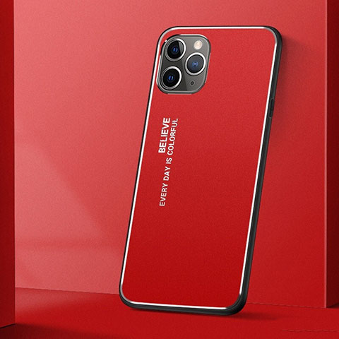 Handyhülle Hülle Luxus Aluminium Metall Tasche T01 für Apple iPhone 11 Pro Rot