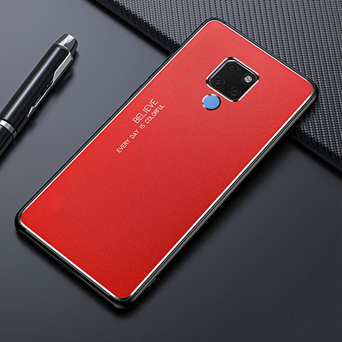 Handyhülle Hülle Luxus Aluminium Metall Tasche T01 für Huawei Mate 20 Rot