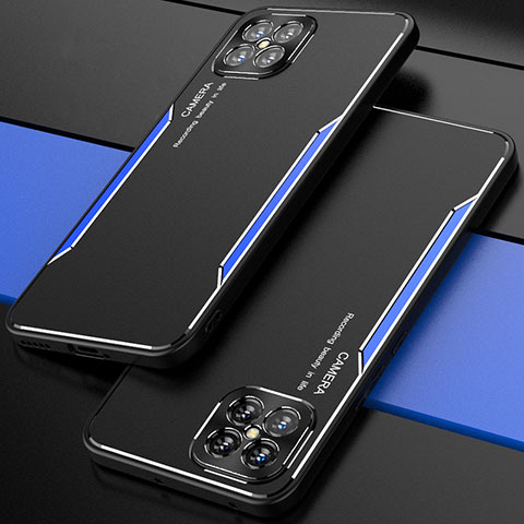 Handyhülle Hülle Luxus Aluminium Metall Tasche T01 für Huawei Nova 8 SE 5G Blau