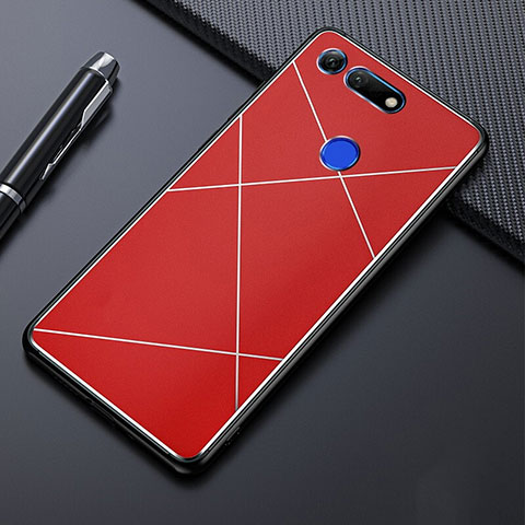 Handyhülle Hülle Luxus Aluminium Metall Tasche T02 für Huawei Honor View 20 Rot