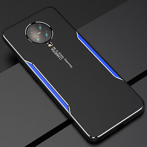 Handyhülle Hülle Luxus Aluminium Metall Tasche T02 für Xiaomi Redmi K30 Pro Zoom Blau