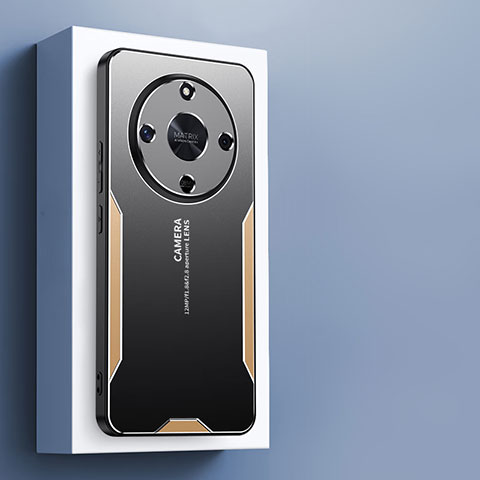 Handyhülle Hülle Luxus Aluminium Metall und Silikon Rahmen Tasche PB1 für Huawei Honor X9b 5G Gold