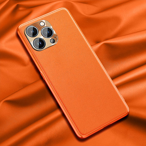 Handyhülle Hülle Luxus Leder Schutzhülle A01 für Apple iPhone 14 Pro Max Orange