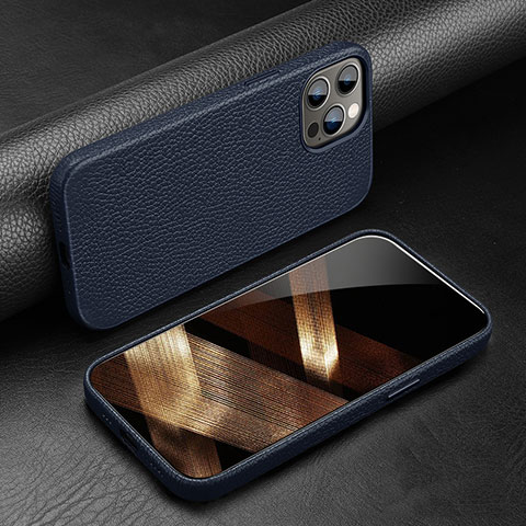 Handyhülle Hülle Luxus Leder Schutzhülle A03 für Apple iPhone 15 Pro Blau