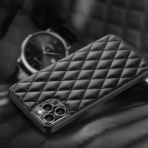 Handyhülle Hülle Luxus Leder Schutzhülle A07 für Apple iPhone 14 Pro Schwarz