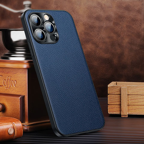 Handyhülle Hülle Luxus Leder Schutzhülle A11 für Apple iPhone 15 Pro Blau