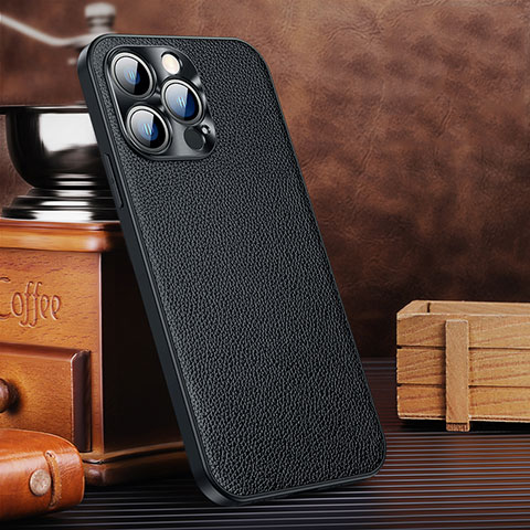 Handyhülle Hülle Luxus Leder Schutzhülle A11 für Apple iPhone 15 Pro Schwarz