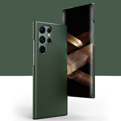 Handyhülle Hülle Luxus Leder Schutzhülle C04 für Samsung Galaxy S24 Ultra 5G Grün