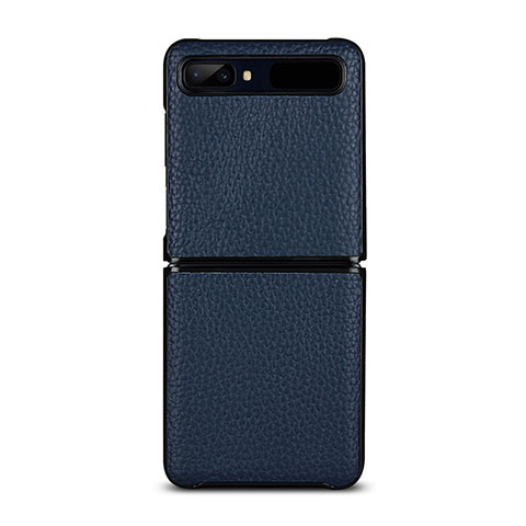 Handyhülle Hülle Luxus Leder Schutzhülle für Samsung Galaxy Z Flip 5G Blau