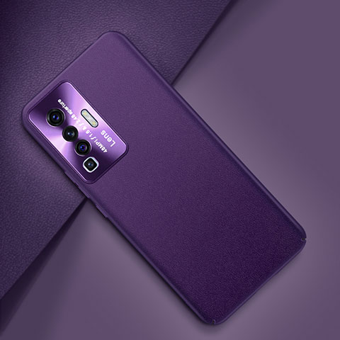 Handyhülle Hülle Luxus Leder Schutzhülle für Vivo X50 5G Violett