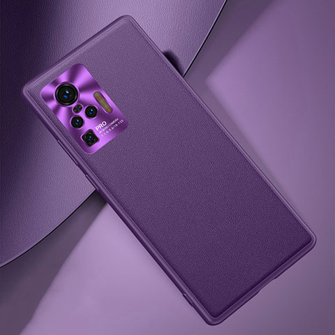 Handyhülle Hülle Luxus Leder Schutzhülle für Vivo X50 Pro 5G Violett