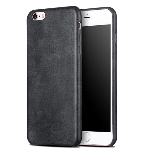 Handyhülle Hülle Luxus Leder Schutzhülle L02 für Apple iPhone 6S Plus Schwarz
