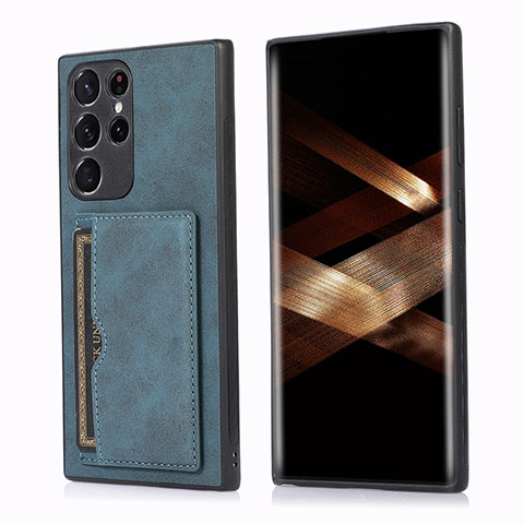 Handyhülle Hülle Luxus Leder Schutzhülle M03T für Samsung Galaxy S24 Ultra 5G Blau