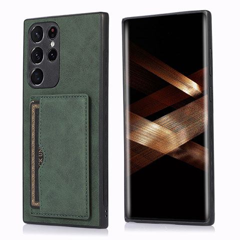 Handyhülle Hülle Luxus Leder Schutzhülle M03T für Samsung Galaxy S24 Ultra 5G Grün