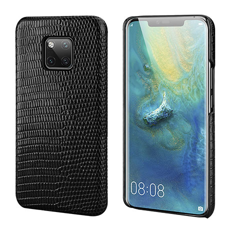 Handyhülle Hülle Luxus Leder Schutzhülle P02 für Huawei Mate 20 Pro Schwarz