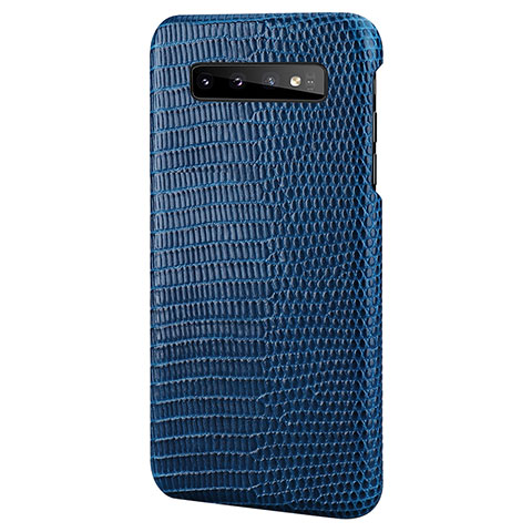 Handyhülle Hülle Luxus Leder Schutzhülle P02 für Samsung Galaxy S10e Blau