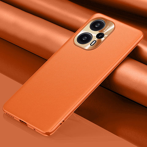 Handyhülle Hülle Luxus Leder Schutzhülle QK1 für Xiaomi Poco F5 5G Orange