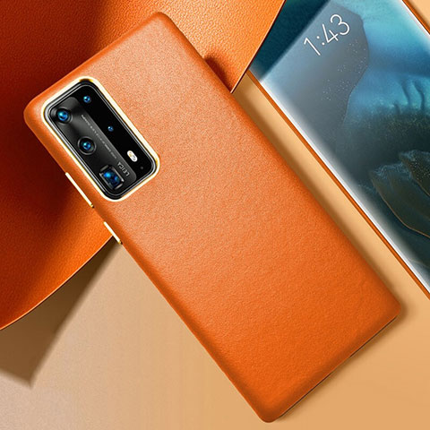 Handyhülle Hülle Luxus Leder Schutzhülle R01 für Huawei P40 Pro+ Plus Orange