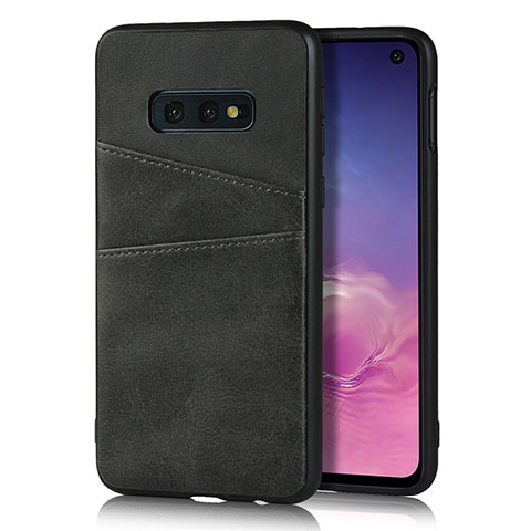 Handyhülle Hülle Luxus Leder Schutzhülle R02 für Samsung Galaxy S10e Schwarz