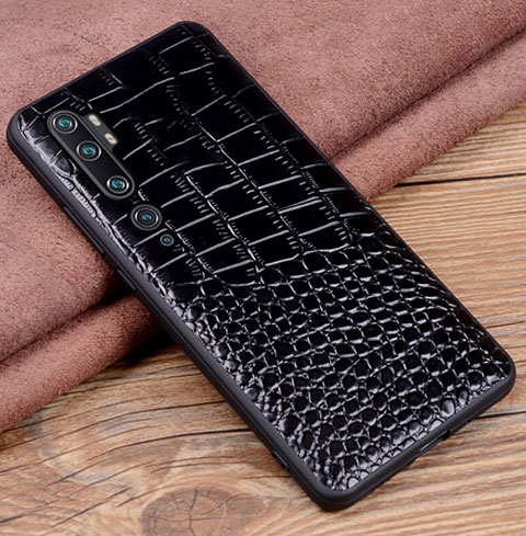 Handyhülle Hülle Luxus Leder Schutzhülle R02 für Xiaomi Mi Note 10 Pro Schwarz