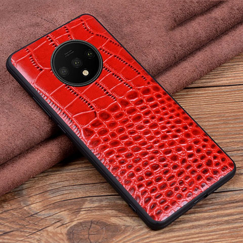 Handyhülle Hülle Luxus Leder Schutzhülle R05 für OnePlus 7T Rot