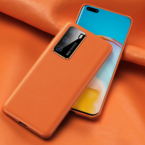 Handyhülle Hülle Luxus Leder Schutzhülle R06 für Huawei P40 Orange