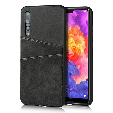 Handyhülle Hülle Luxus Leder Schutzhülle R10 für Huawei P20 Pro Schwarz