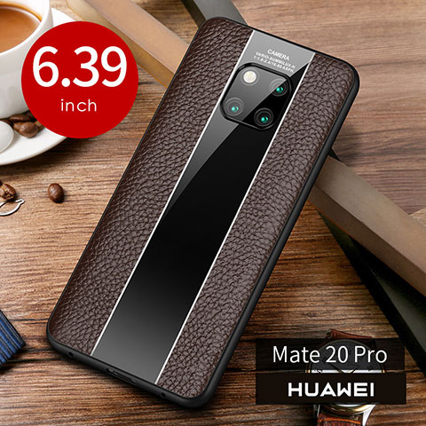 Handyhülle Hülle Luxus Leder Schutzhülle S01 für Huawei Mate 20 Pro Braun