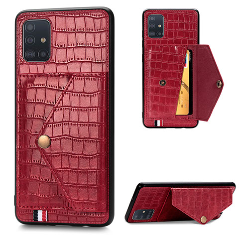 Handyhülle Hülle Luxus Leder Schutzhülle S01D für Samsung Galaxy A51 4G Rot