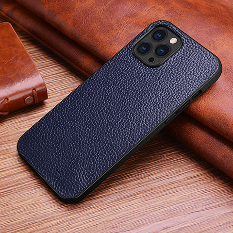 Handyhülle Hülle Luxus Leder Schutzhülle S03 für Apple iPhone 13 Pro Blau