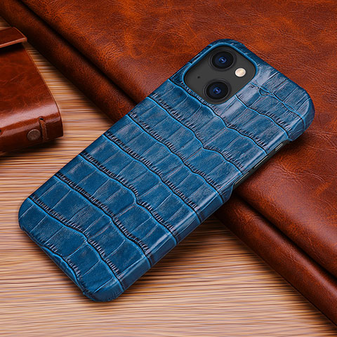Handyhülle Hülle Luxus Leder Schutzhülle S06 für Apple iPhone 13 Mini Blau