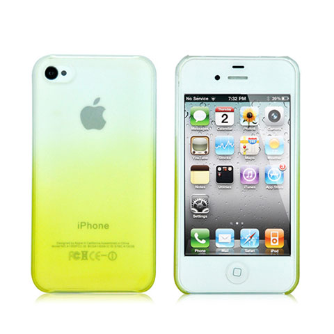 Handyhülle Hülle Schutzhülle Durchsichtig Farbverlauf für Apple iPhone 4S Gelb