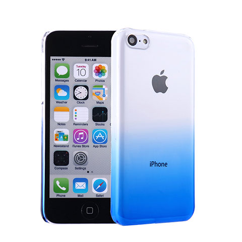 Handyhülle Hülle Schutzhülle Durchsichtig Farbverlauf für Apple iPhone 5C Blau