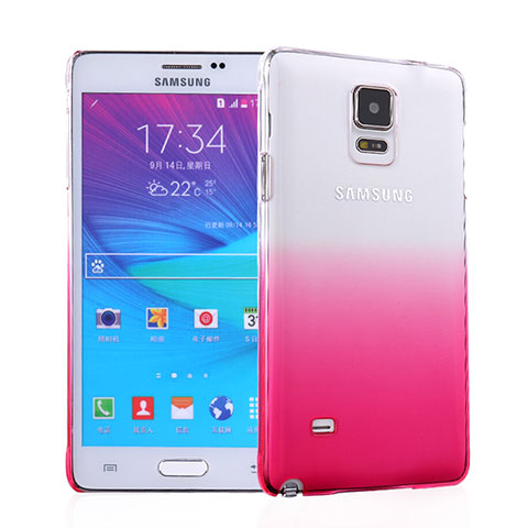 Handyhülle Hülle Schutzhülle Durchsichtig Farbverlauf für Samsung Galaxy Note 4 Duos N9100 Dual SIM Rosa