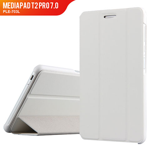 Handyhülle Hülle Stand Tasche Leder für Huawei MediaPad T2 Pro 7.0 PLE-703L Weiß
