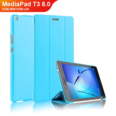 Handyhülle Hülle Stand Tasche Leder für Huawei MediaPad T3 8.0 KOB-W09 KOB-L09 Hellblau