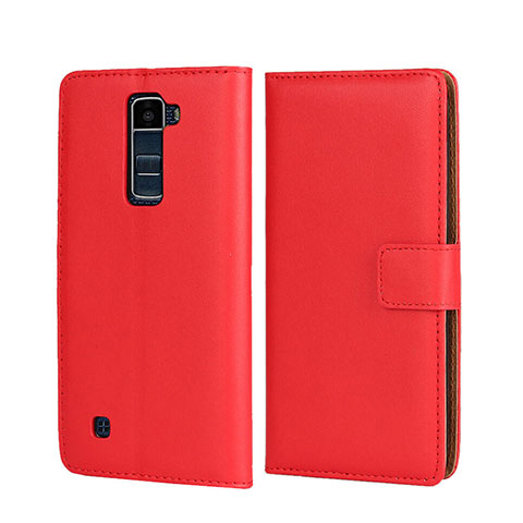 Handyhülle Hülle Stand Tasche Leder für LG K7 Rot