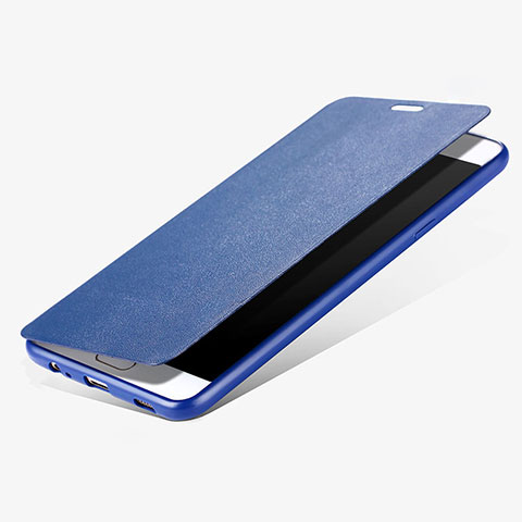 Handyhülle Hülle Stand Tasche Leder für Samsung Galaxy C7 Pro C7010 Blau