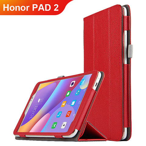 Handyhülle Hülle Stand Tasche Leder L01 für Huawei Honor Pad 2 Rot