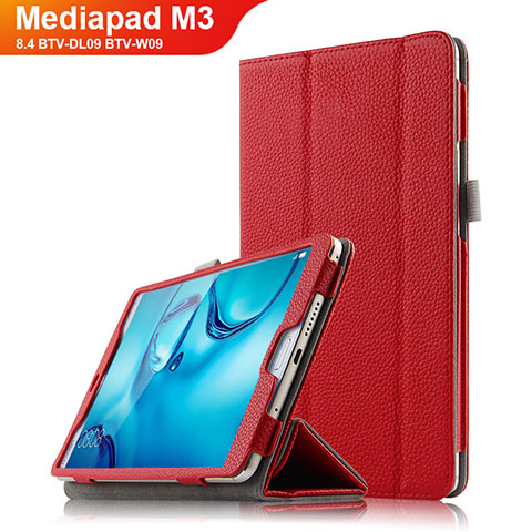 Handyhülle Hülle Stand Tasche Leder L03 für Huawei Mediapad M3 8.4 BTV-DL09 BTV-W09 Rot