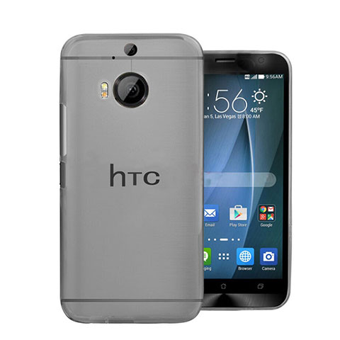 Handyhülle Hülle Ultra Dünn Schutzhülle Durchsichtig Transparent Matt für HTC One M9 Plus Grau