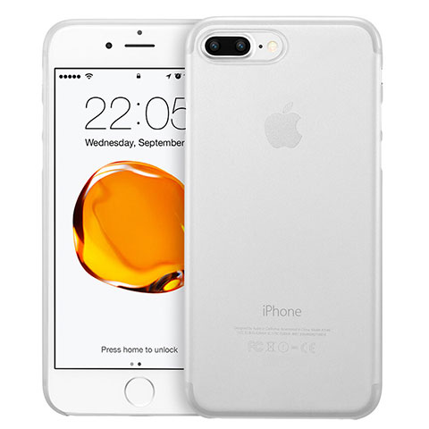 Handyhülle Hülle Ultra Dünn Schutzhülle Durchsichtig Transparent Matt W01 für Apple iPhone 8 Plus Weiß