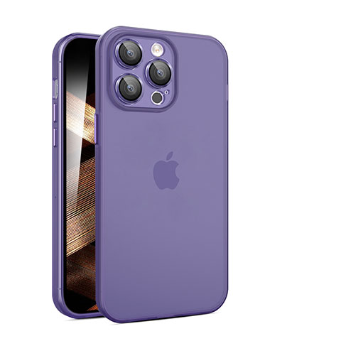 Handyhülle Hülle Ultra Dünn Schutzhülle Hartschalen Tasche Durchsichtig Transparent Matt QC für Apple iPhone 14 Pro Max Violett