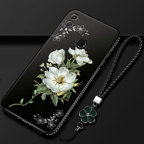 Handyhülle Silikon Hülle Gummi Schutzhülle Blumen S01 für Huawei Honor 10 Lite Schwarz