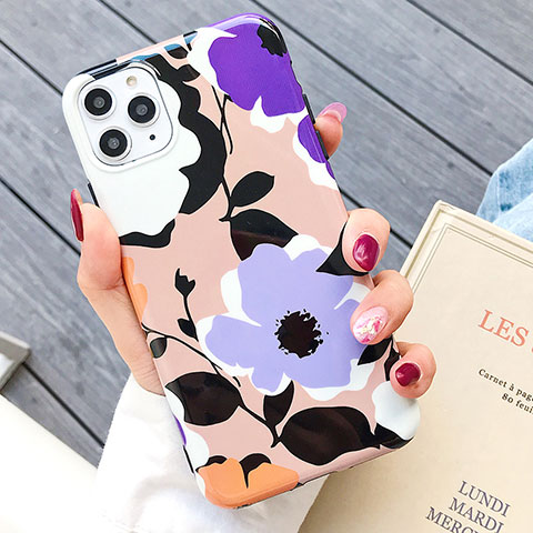 Handyhülle Silikon Hülle Gummi Schutzhülle Blumen S03 für Apple iPhone 11 Pro Max Plusfarbig