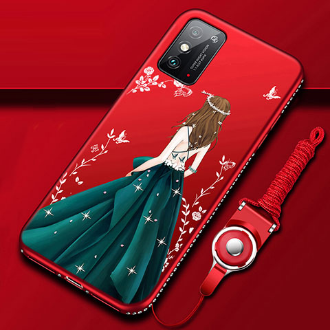 Handyhülle Silikon Hülle Gummi Schutzhülle Flexible Motiv Kleid Mädchen für Huawei Honor X10 Max 5G Grün