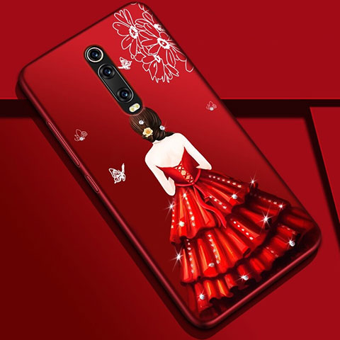 Handyhülle Silikon Hülle Gummi Schutzhülle Flexible Motiv Kleid Mädchen K01 für Xiaomi Redmi K20 Pro Plusfarbig