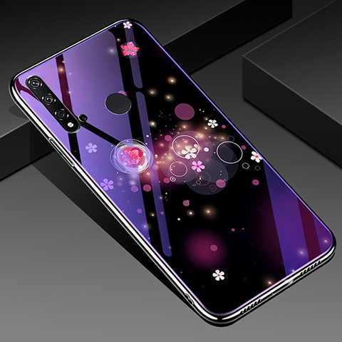 Handyhülle Silikon Hülle Rahmen Schutzhülle Spiegel Blumen für Huawei P20 Lite (2019) Violett