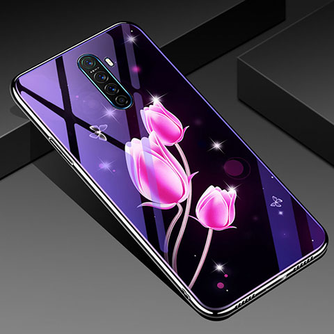 Handyhülle Silikon Hülle Rahmen Schutzhülle Spiegel Blumen für Realme X2 Pro Rosa