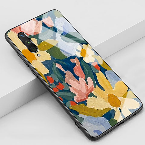 Handyhülle Silikon Hülle Rahmen Schutzhülle Spiegel Blumen K04 für Xiaomi Mi A3 Gelb